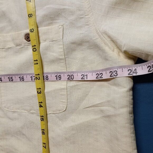 Joe Marlin Men's Lg Cream Colored Short Sleeve Button Down Shirt Grandpacore - Picture 4 of 6